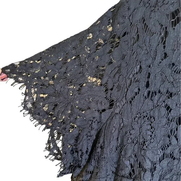 Isaac Mizrahi Live! Black Women's Shell with Lace Overlay Size 1X - Picture 3 of 9